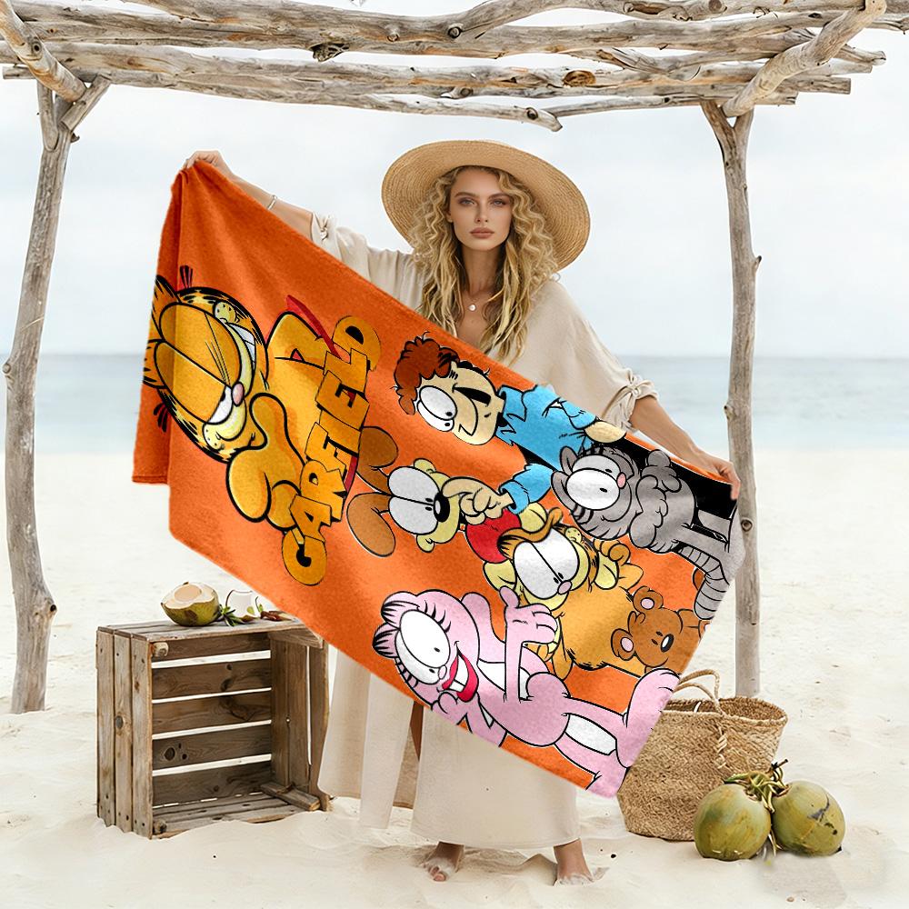 Garfield Beach Towel Soft Durable Quick-Dry Comfortable Lightweight Suitable for Swimming, Gym, Camping, Yoga Vacation