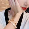 Opening Bangle Electroplating Mirror Polishing Shiny Adjustable Opening Double Layer Simple White Board Bend