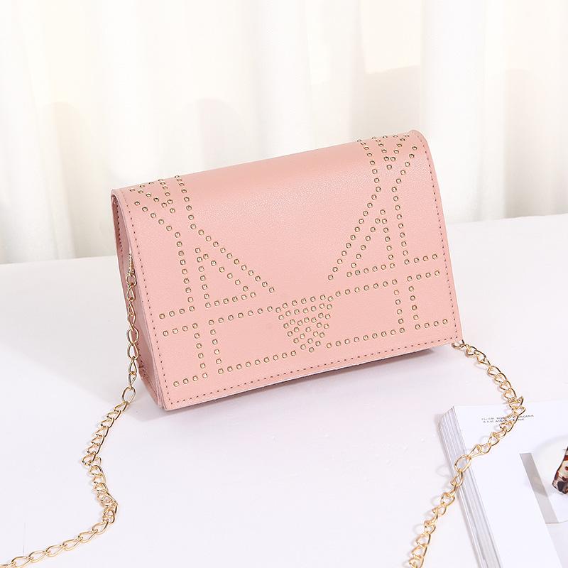 

Универсальная Простая Универсальная Сумка Liuding Женская Цепочка Модная Кроссбоди На плечо Мобильный телефон ID Сумка розовый