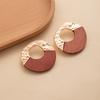 Creative Design Sense Retro Alloy Geometric Splicing Irregular Round Stud Earrings Fashionable Simple Atmospheric Earrings