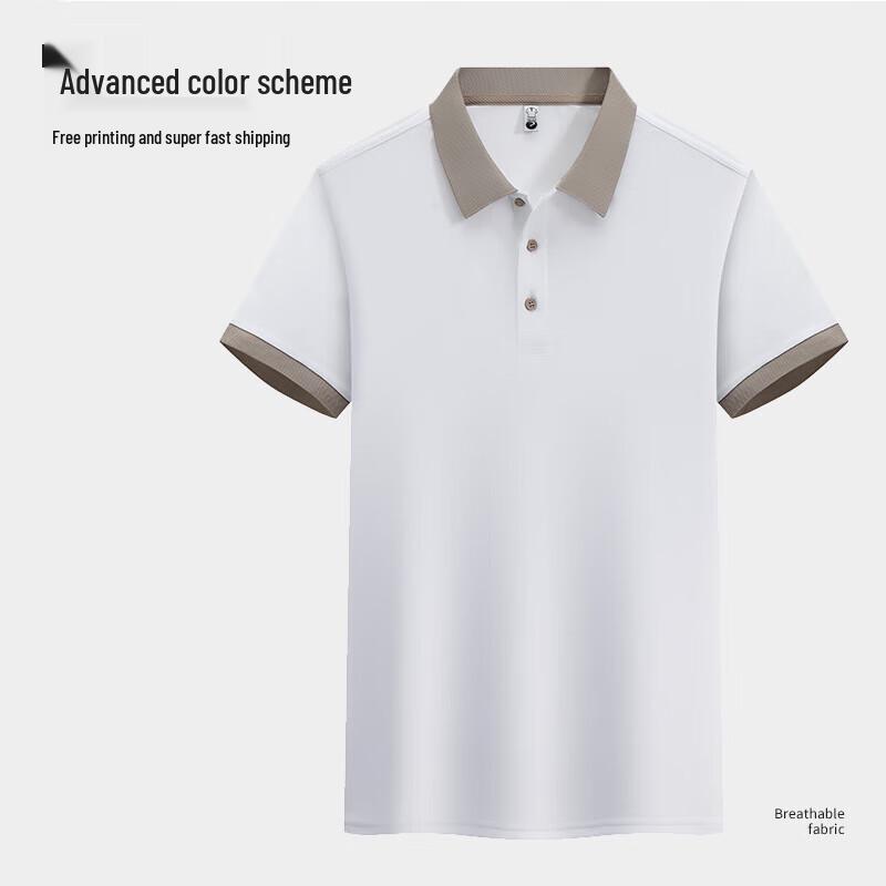 QIANYIYANG Men's Ice Silk Short-Sleeve Polo Shirt