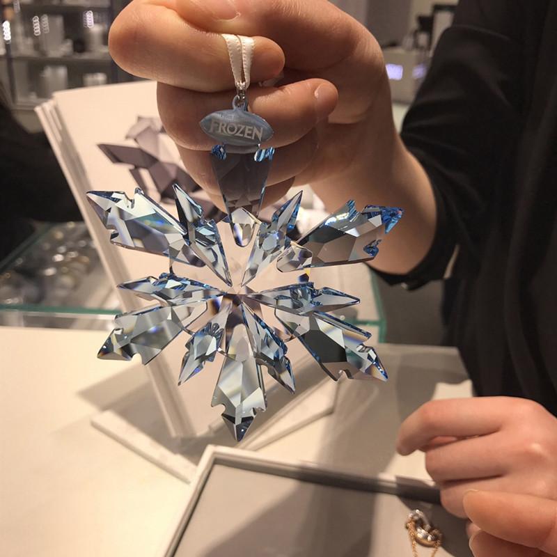 Goddess Style Crystal Snowflake Car Mirror Pendant - High-End Interior Ornament