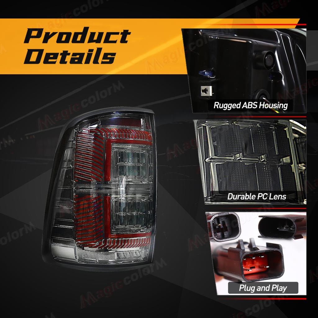 Pair of LED Tail Lamps For Dodge Ram 1500 2500 3500 - Rear Driving Brake Turn Signal Reverse Light