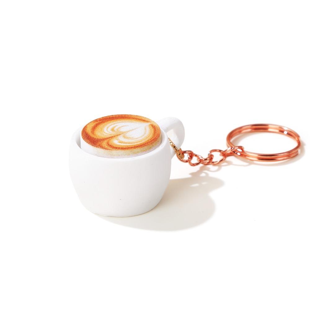 Smooth Solid Plastic Coffee Cup Keychain Portable Design Anti-stress Toy Spare Time Fun