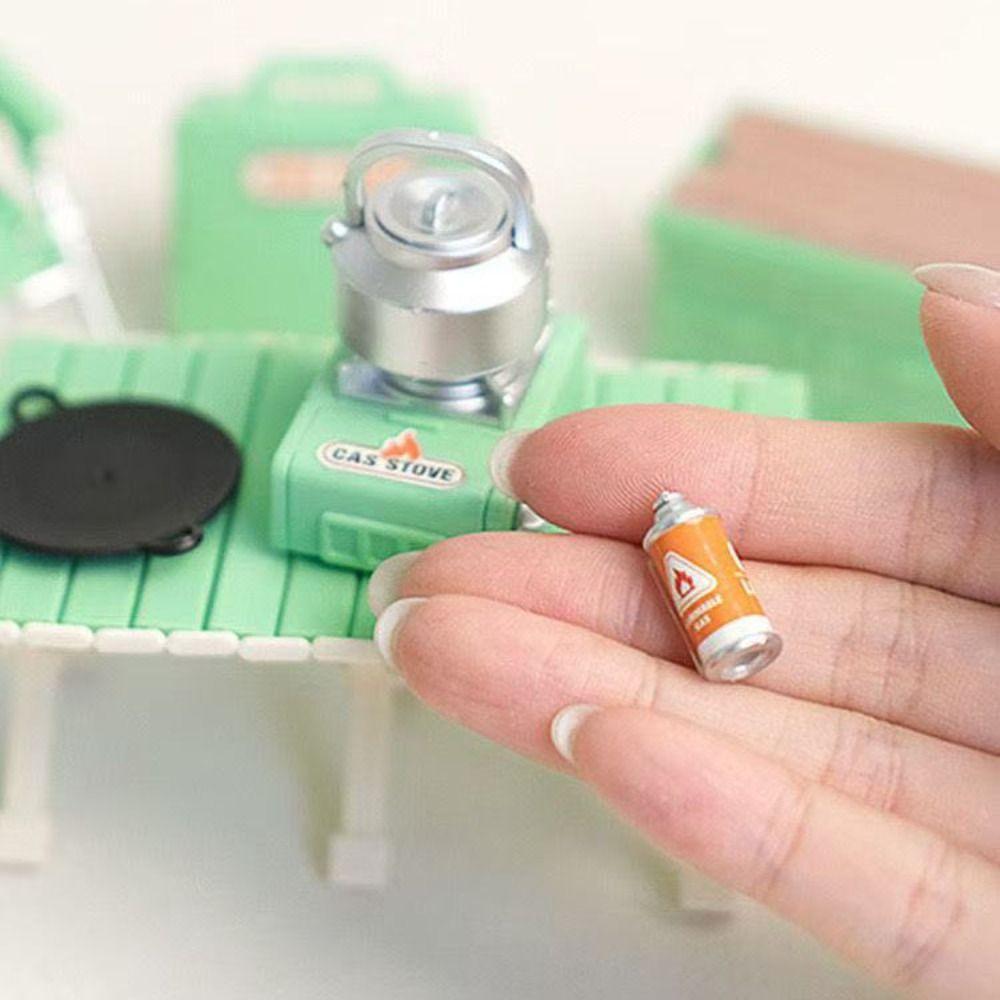 Simulation Model Miniature Camping Picnic Set Pretend Play Early Education Folding Chair Gas Stoves Model Role Play Kawaii