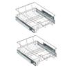Extendable Kitchen Cabinet Organizer PullOut Drawer Storage Basket under Shelf Double