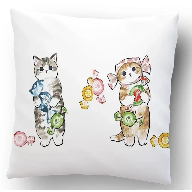 

Милый узор с изображением кошки наволочка для гостиной, офиса, дома, наволочка для автомобиля, украшения 40x40cm