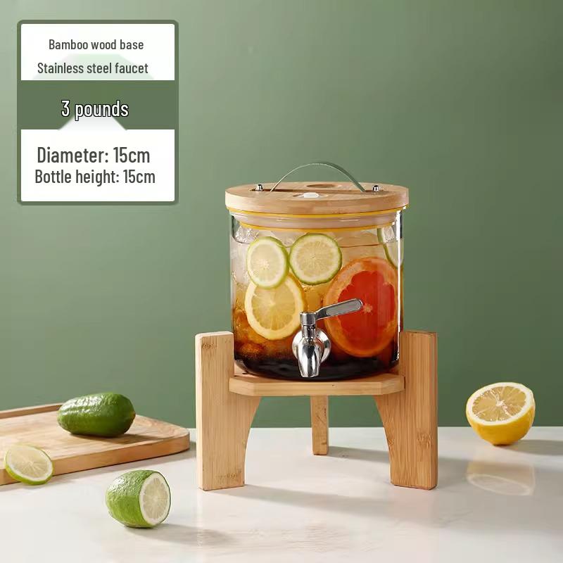 Glass Beverage Dispenser: High-Temperature Resistant Lemonade, Tea, and Juice Container