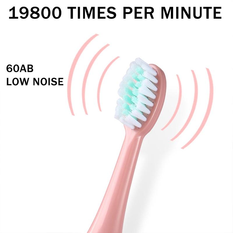 Electric Sonic Toothbrush Soft Hair Waterproof Automatic Toothbrush With Cleaning Replacement Heads