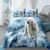 Polar Bear Duvet Cover 3D Lovely White Arctic Animals Kids Teens Women Wildlife Arctic Scenery Theme Quilt Cover Room Decoration