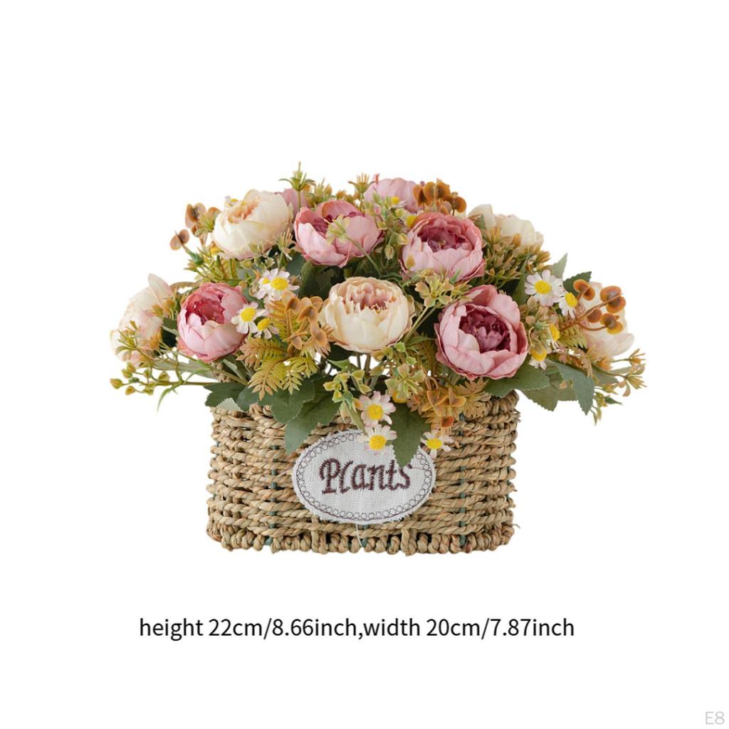 Artificial Floral Arrangement in Basket for Home And Event Decoration, Centerpiece Office