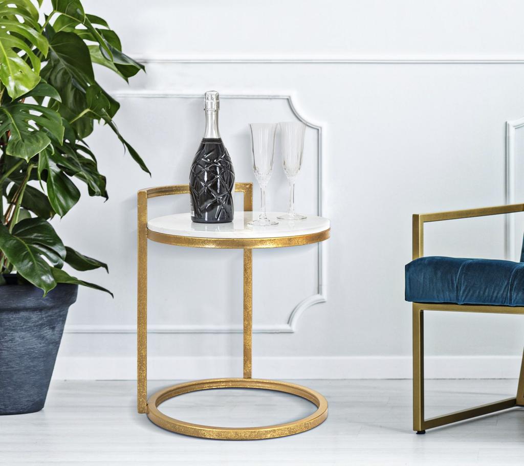 End Table Round Marble Cm 40X43X50