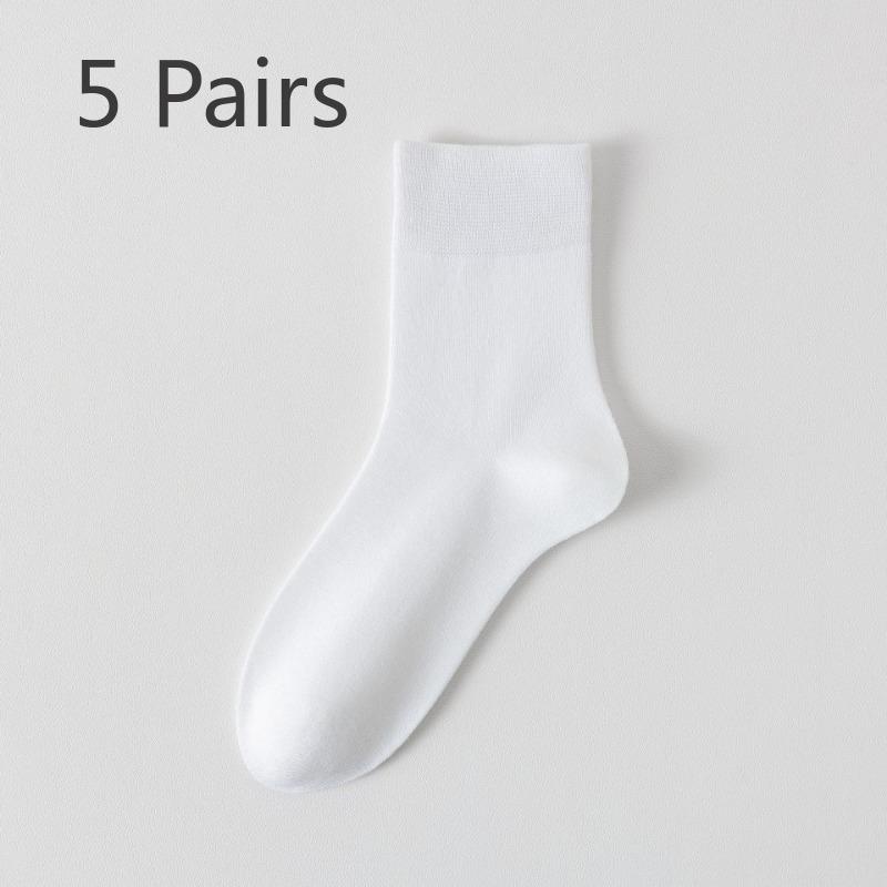 

5 пар женских весенних и летних сетчатых дышащих впитывающих пот антибактериальных носков-труб 5 Pairs белый