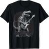 Cooles Dinosaurier Gitarre Spielen Akustik Elektrisch Geschenke Grafik T-Shirt