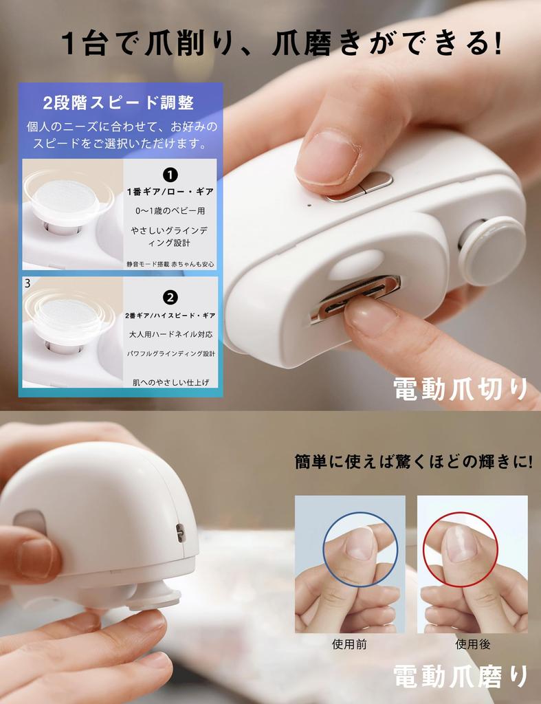 AOIREMON New Electric Nail Clipper and Filer with 2 Easy To Includes Waste Prevents Nail Suitable for and Includes White [2025 2-in-1 Dual-Use Speeds]