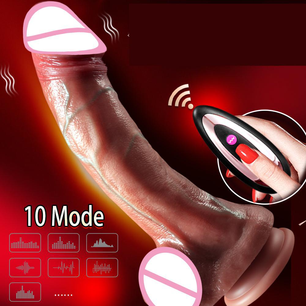 Realistic Dildo Vibrator Thrusting Penis Real skin Cock Penetration Anal Vaginal Telescopic Dick Butt Plug Sex Toy For Women 18+