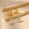 Japanese Croissant Bag-Inspired Earrings: Cute, Delicate Brass Gold-Plated with 925 Silver Studs for Women