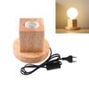 220V Retro Wood Table Lamp E27 Socket Vintage Desk Lamp Base Holder EU Plug Bedside Lamp Decor Wooden Base Table Light