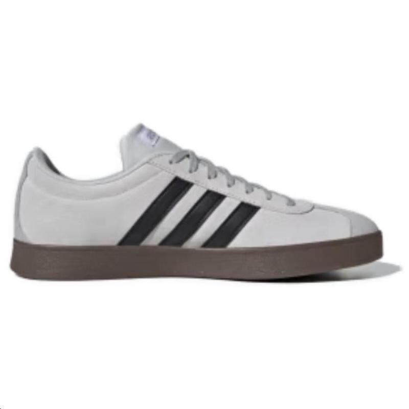 Adidas VL COURT 2.0 Low Top Skateboard Shoes Unisex Gray Black Silver Sneakers JR2560