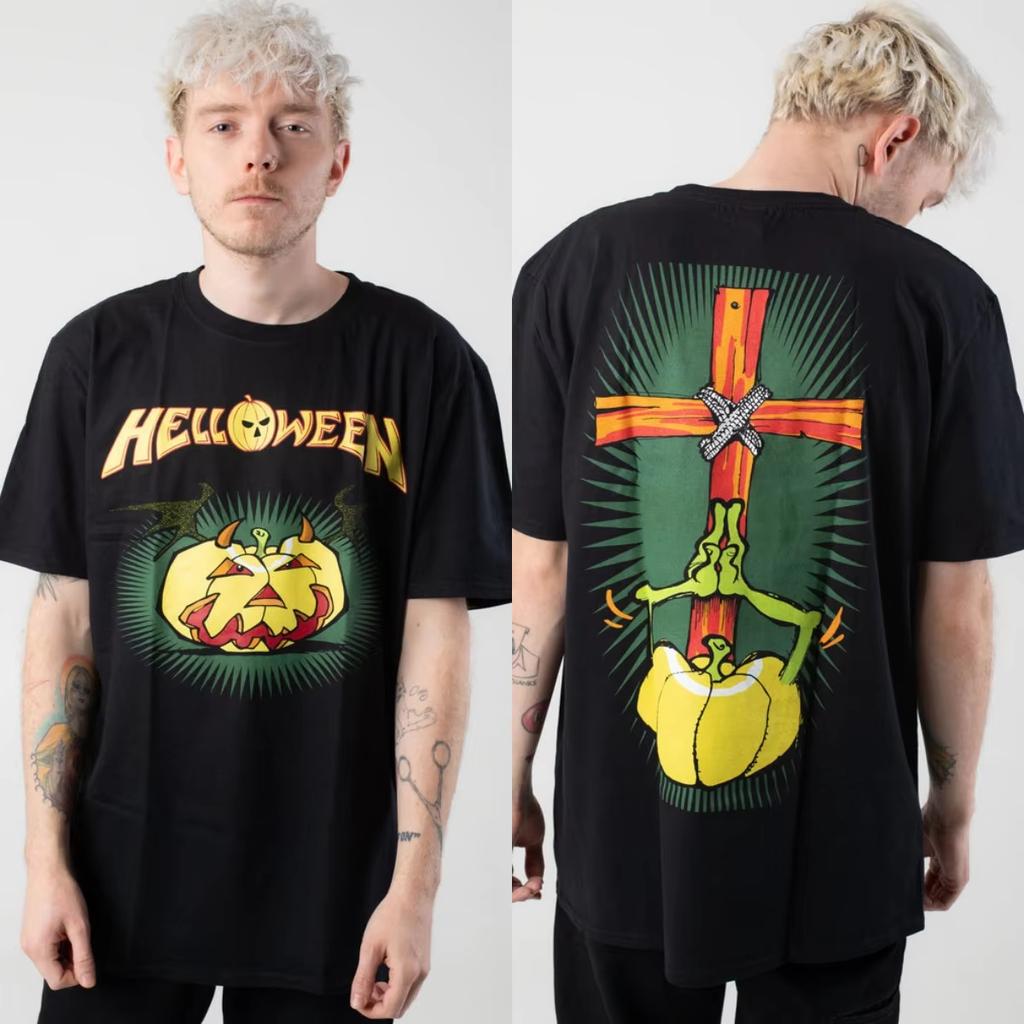 Slim Fit Helloween Graphic Pure Cotton Unisex Summer Short Sleeve Luxury Casual Vintage Fashion Brand T-Shirt