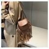 Niche Design Tassel Crossbody Bag Korean Style Lady High-End Fashion New Small Square Bag  Simple Wind Commute Shoulder Pack