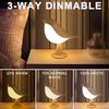 3 Colors Touch Controlled Bird Night Light Rechargeable Cordless LED Lamp Protection Eye Warm for Bedroom & Home Decoration Gift