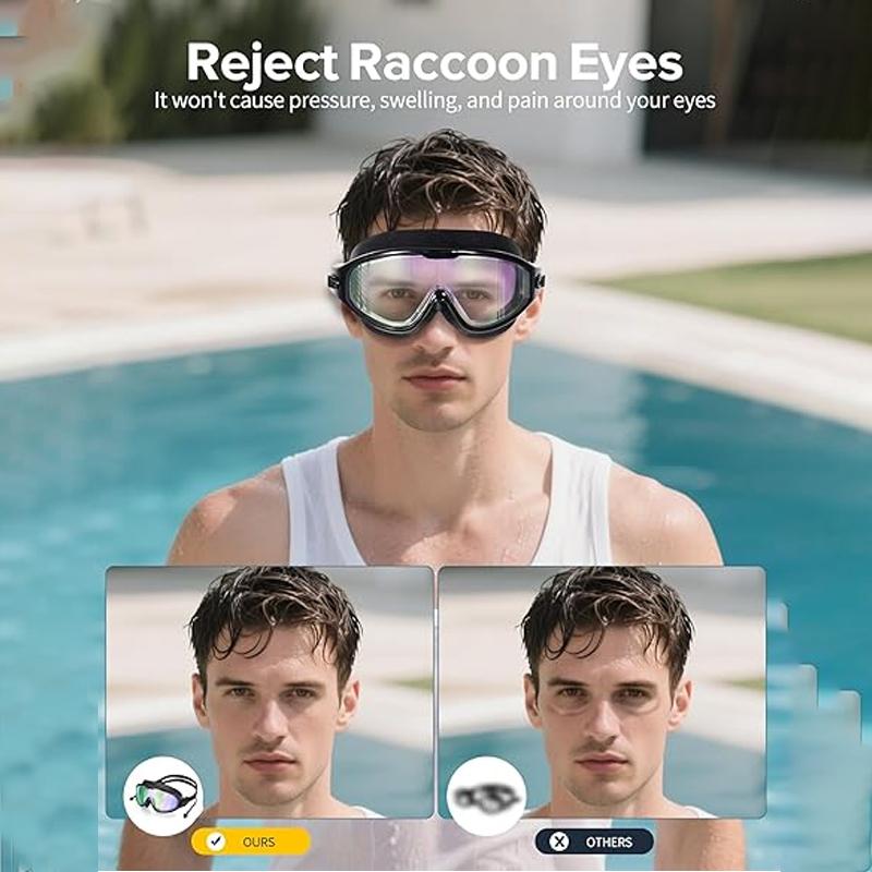 Swimming goggles Large frame swimming goggles Large frame HD wide-angle anti-fog UV protection Adult swimming goggles No leakage2
