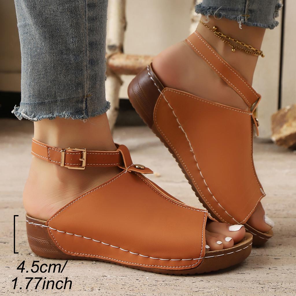Fashion Peep Toe Mid  Heels Sandals Women Summer 2025 Fashion Ankle Strap Platform Sandals Woman Lightweight Wedge Beach Shoes Sandals
