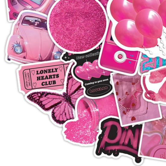 50 szt. INS Style różowe naklejki z kreskówek wodoodporne laptopy bagaż deskorolki kubki na wodę odporne na blaknięcie