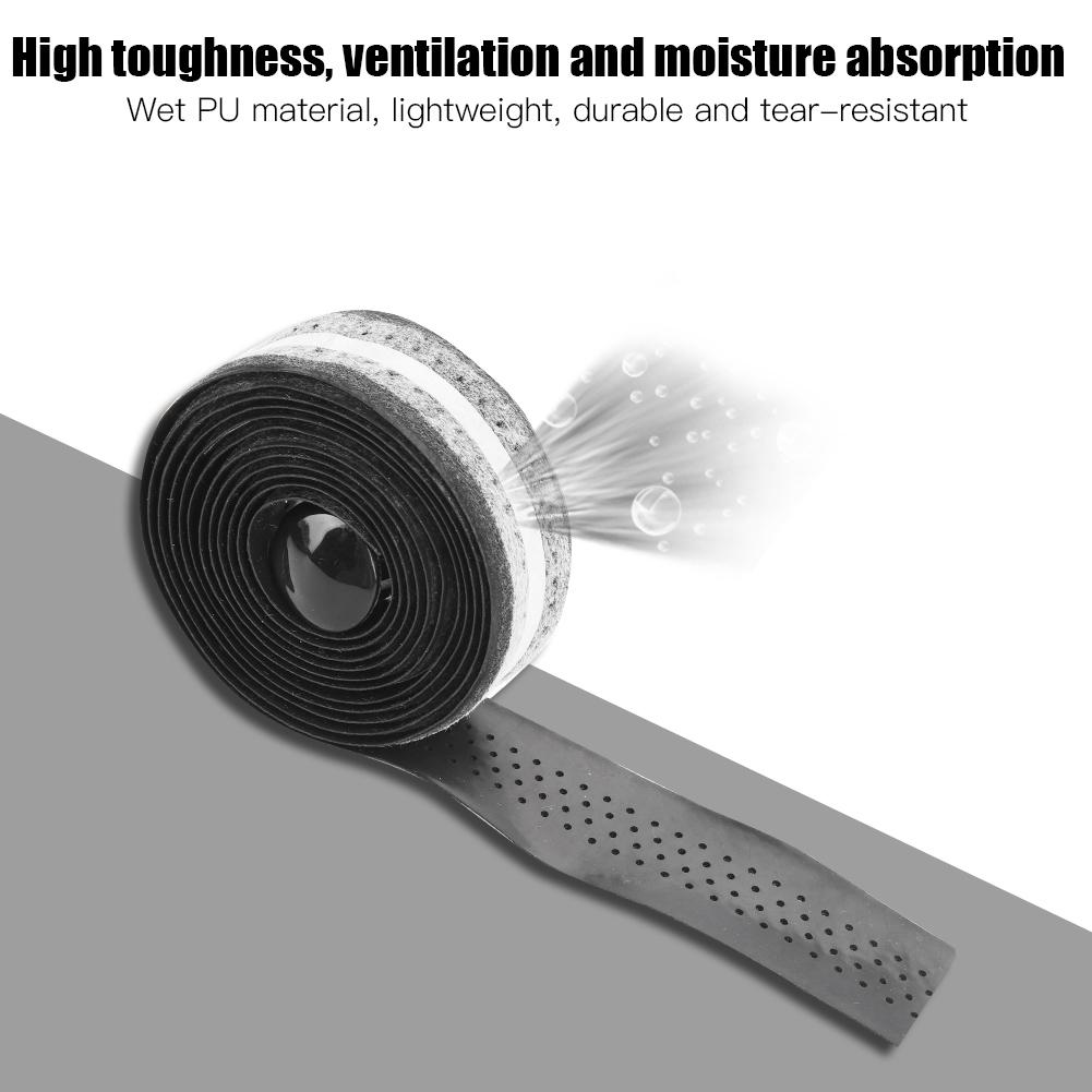 Wet PU Cycling Handlebar Bar Tape Lightweight Road Bike Handle Wrap Black