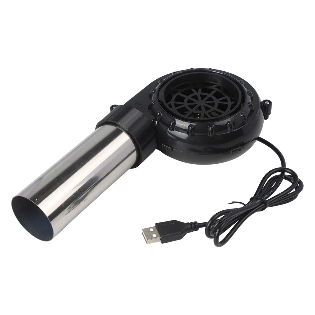 Adjustable Speed BBQ Blower Temperature Resistant Material USB Powered Device Efficient Ignition Support 10 Cm X 3.8 Cm
