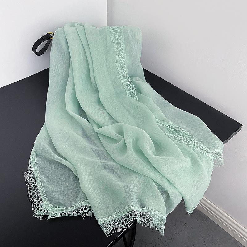 

Новый хлопково-льняной шарф весна-лето японский однотонный дизайн гранатовый юбка шаль дорожная съемка подходящий шарф 195*90cm