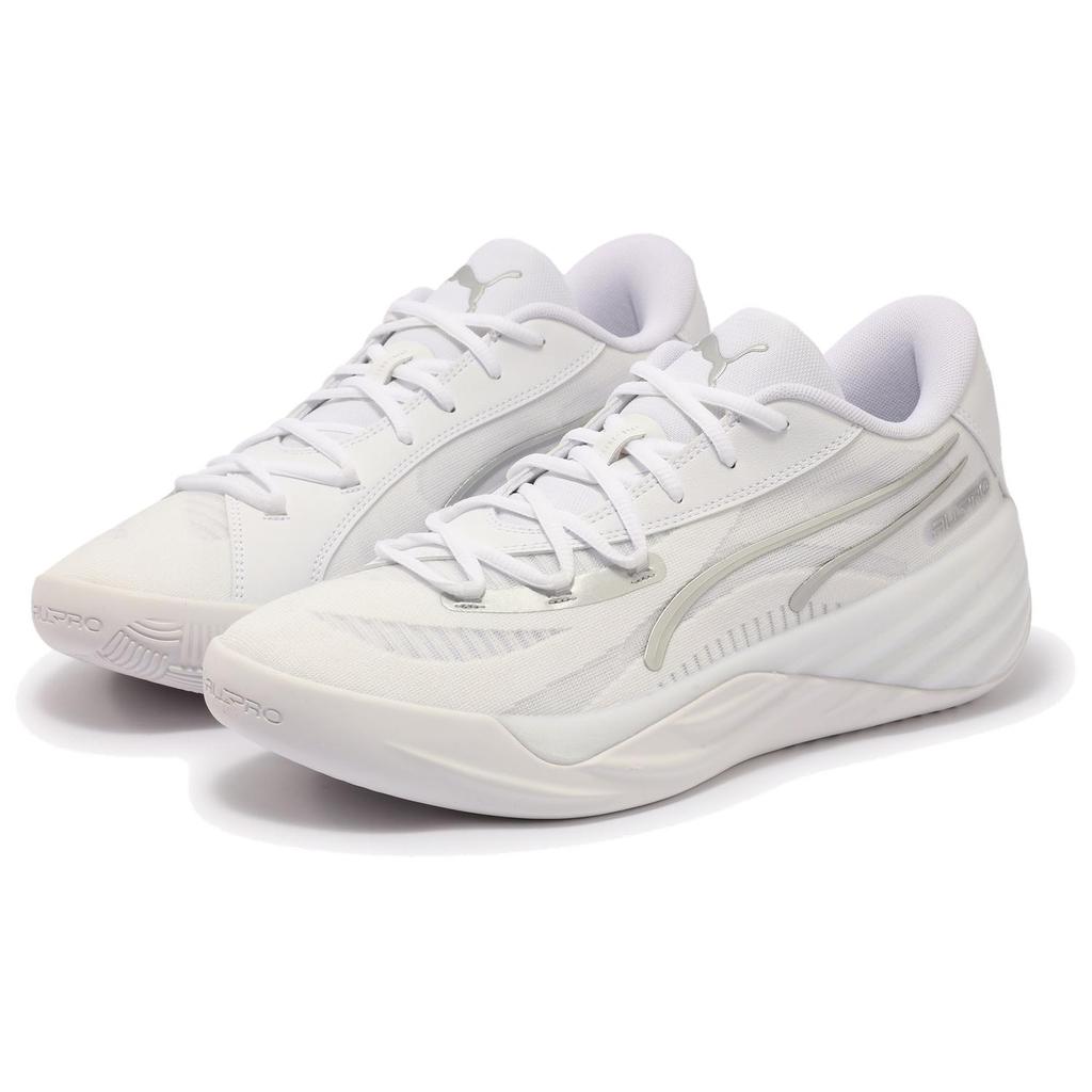 Puma All-Pro Nitro Comfortable Lightweight Shock Absorption Slip Resistant Anti-Twist Low Top Basketball Shoes Unisex Sneaker White 311343-01