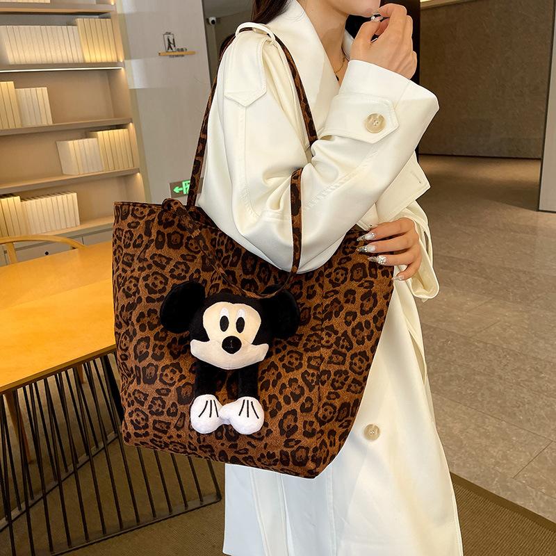 Niche Leopard Print Canvas Bag Bag 2025 New Women's Bag Special Shoulder Large Capacity Lazy Portable Commuter Bag