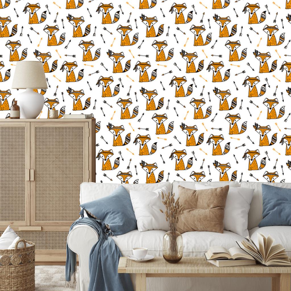 Indian fox wallpaper for living room and bedroom 50x1000