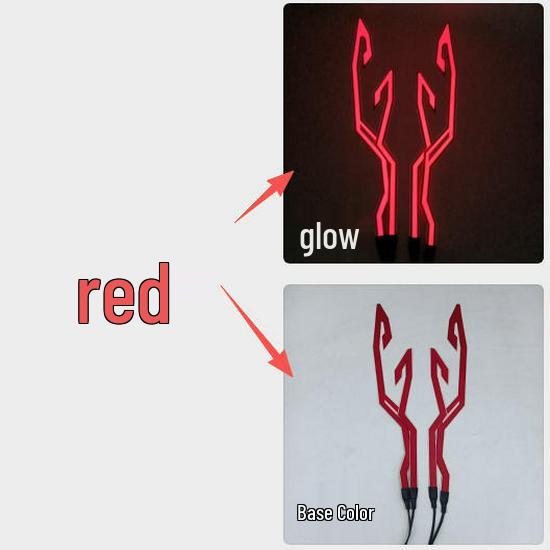 Bande lumineuse pour casque de moto avec quatre lumières et batterie – Design populaire en rouge