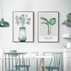 Acuarelă Plant Scandinav Poster Frunze Verde Artă Perete Pânză Pictură Postere nordice și imprimeuri Imagine de perete pentru camera de zi
