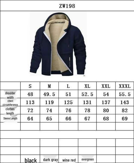 Men's Fleece-Lined Zip-Up Knitted Cardigan - Thickened for Autumn/Winter