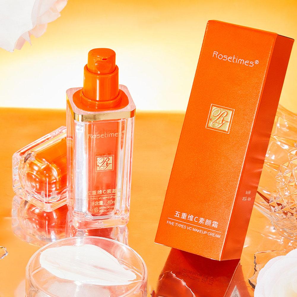 Five Vitamin C Brightening Cream Primer Primer Brightening Moisturizer Care Cream Natural Skin X3Y2