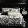 Luxury High-end Silk Leopard Print Bedding Set Soft Silk Satin Queen King Duvet Cover Sheet or Fitted Sheet Combination Set Gift