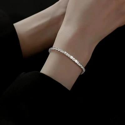 Fashion Kpop   Copper Temperament Shine Chain Bracelets for Women Niche Jewelry Wedding Engagement Party Holiday Gift