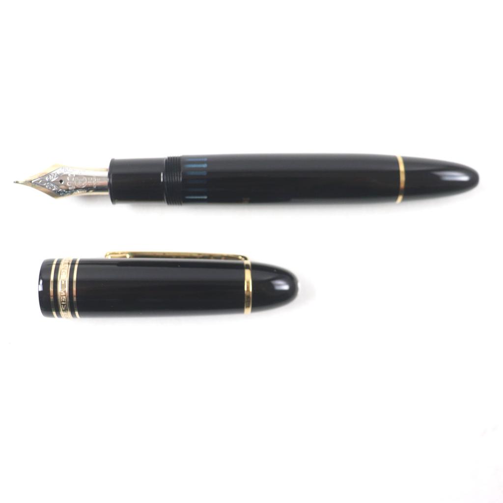 Great MONTBLANC fountain pen Meisterstck 149 white star Black gold 14K mens Used