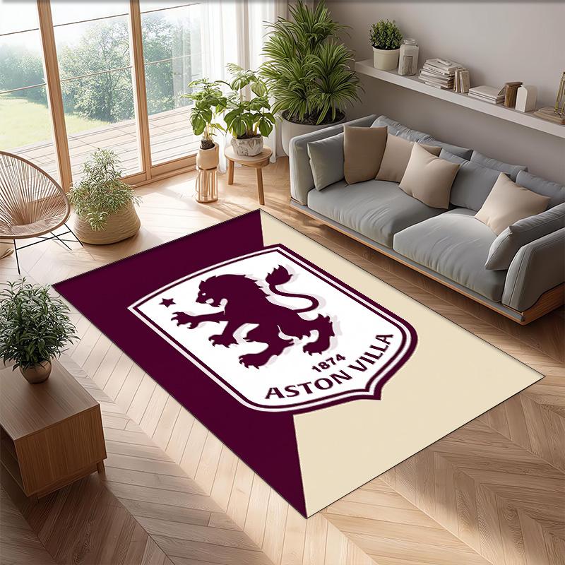 Tappeto in Velluto di Cristallo con Stampa Calcio Aston Villa, Comodo Assorbente d'Acqua Antiscivolo Tappeto per Pavimenti Interni