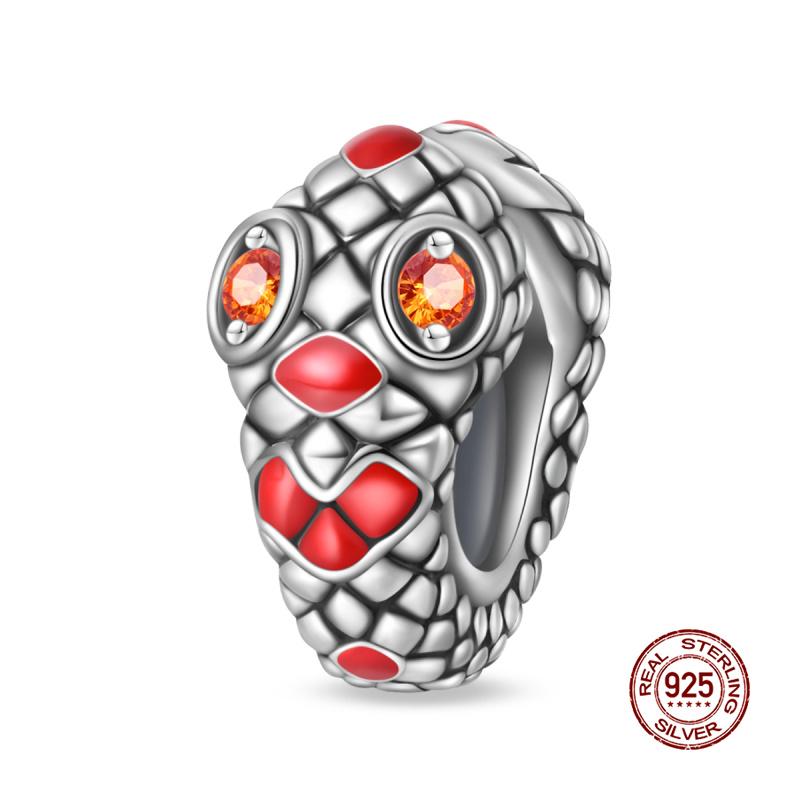 Original Charms Copper Tarot Cards & Snake Charm Beads Fit 3Mm Original Bracelet Necklace Women Diy Fine Jewelry Gift New In