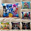 M-Mighty M-Morphin Power Rangers Pillow Case Anti-dustmite Pillowcase Invisible Zipper Silky Short Plush Sofa Cushion Cover