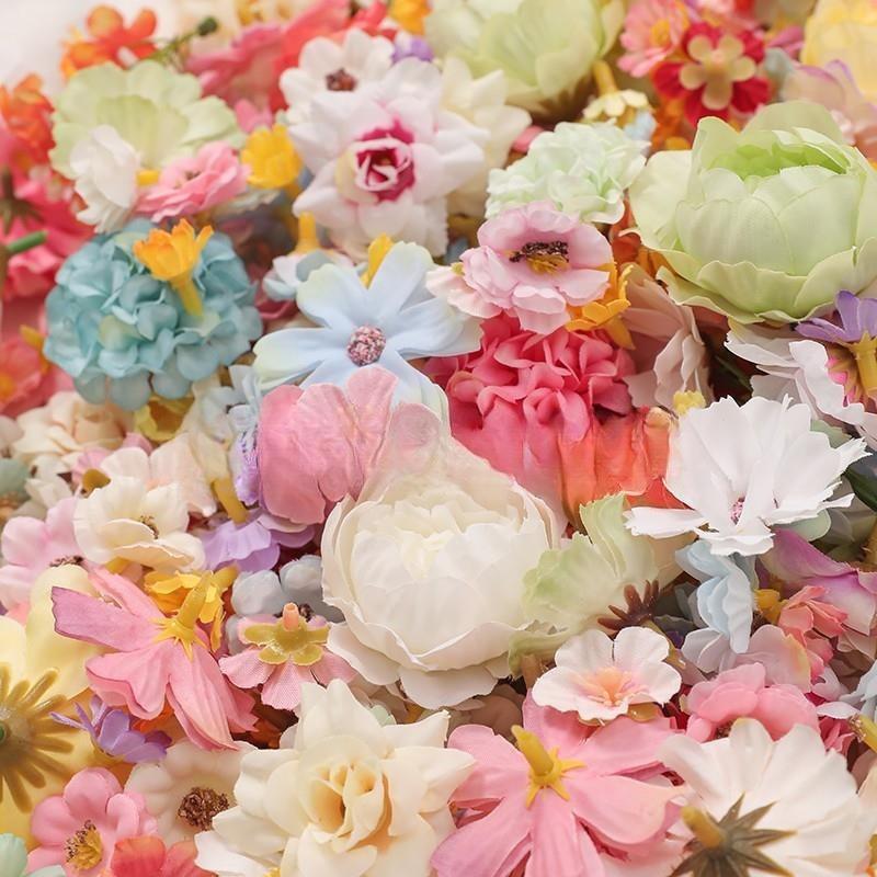 20/50Pcs Mix Artificial Flowers Silk Rose Fake Flowers Heads for Home Decor Wedding Decoration DIY Craft Garland Gifts Accessory