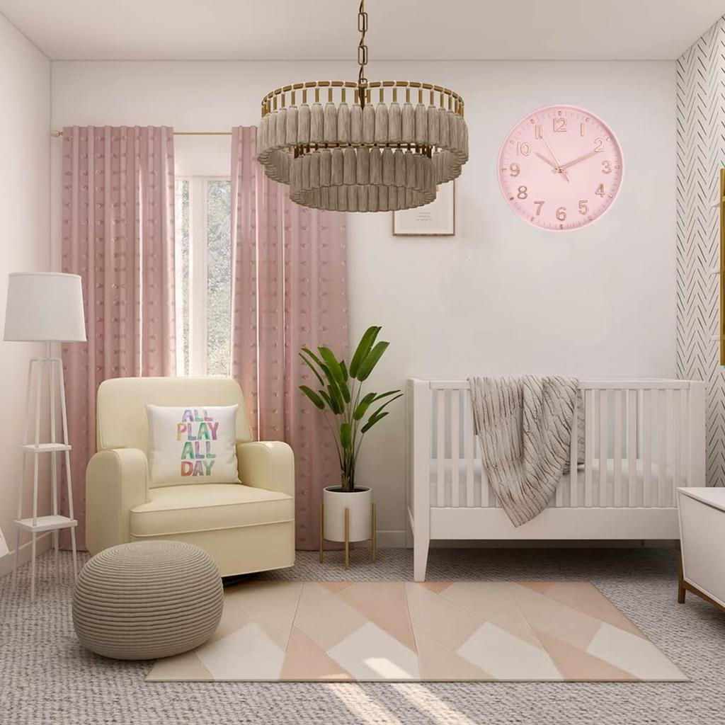 HZDHCLH Nástěnné hodiny, Nástěnné hodiny, Stylové, Tiché, Skandinávské (Růžový)…