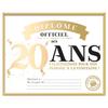 [A3651] - Official Gold '20 Years' Diploma Frame - 25x20 Cm