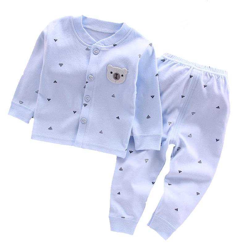 Autumn Pure Cotton Long Johns Set for Toddlers and Newborns - Antibacterial Spring Cardigan & Underwear