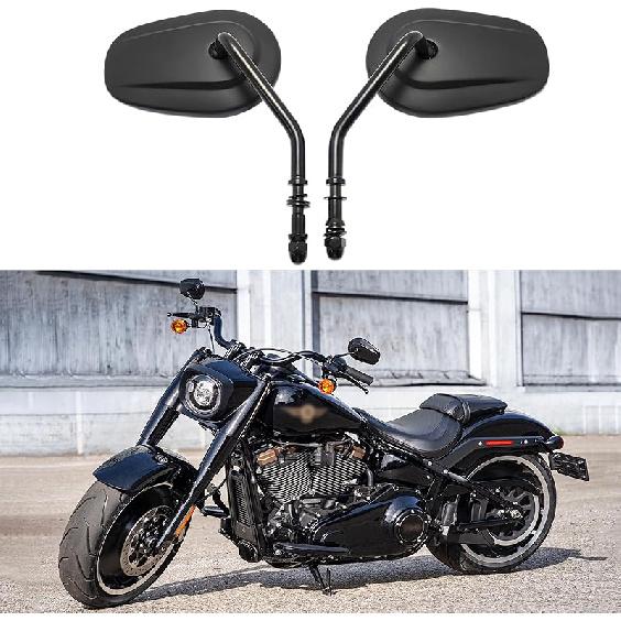 DREAMIZER 3" Motorcycle Vintage Mirrors Round Rear View Mirror 8Mm Black Compatible With Harley Davidson Dyna Bobber Softail Chopper Cruiser Cafe
